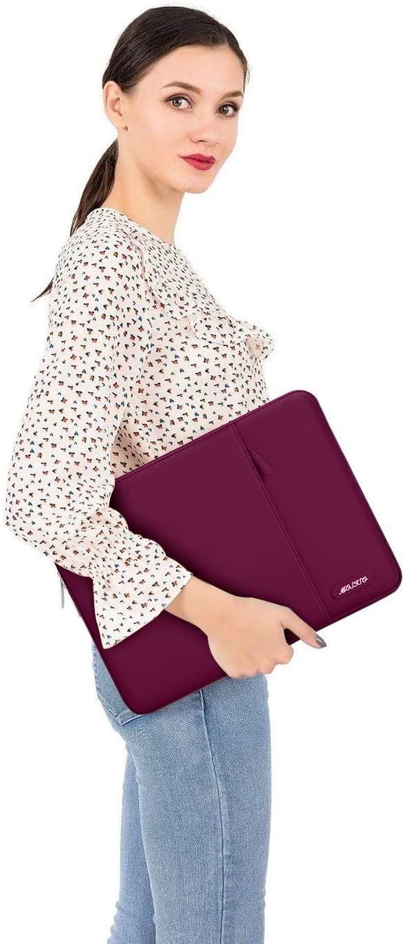 MOSISO Laptop Sleeve Bag Compatible with MacBook Air Pro13 A2337 A2337 A2289  Retina, 11.6 12.3 13 13.3 14 15 inch inch Notebook,MacBook Pro 14 inch 2021 2022 M1 Pro/Max A2442,Polyester Vertical Case with Pocket, Wine Red iMosiso