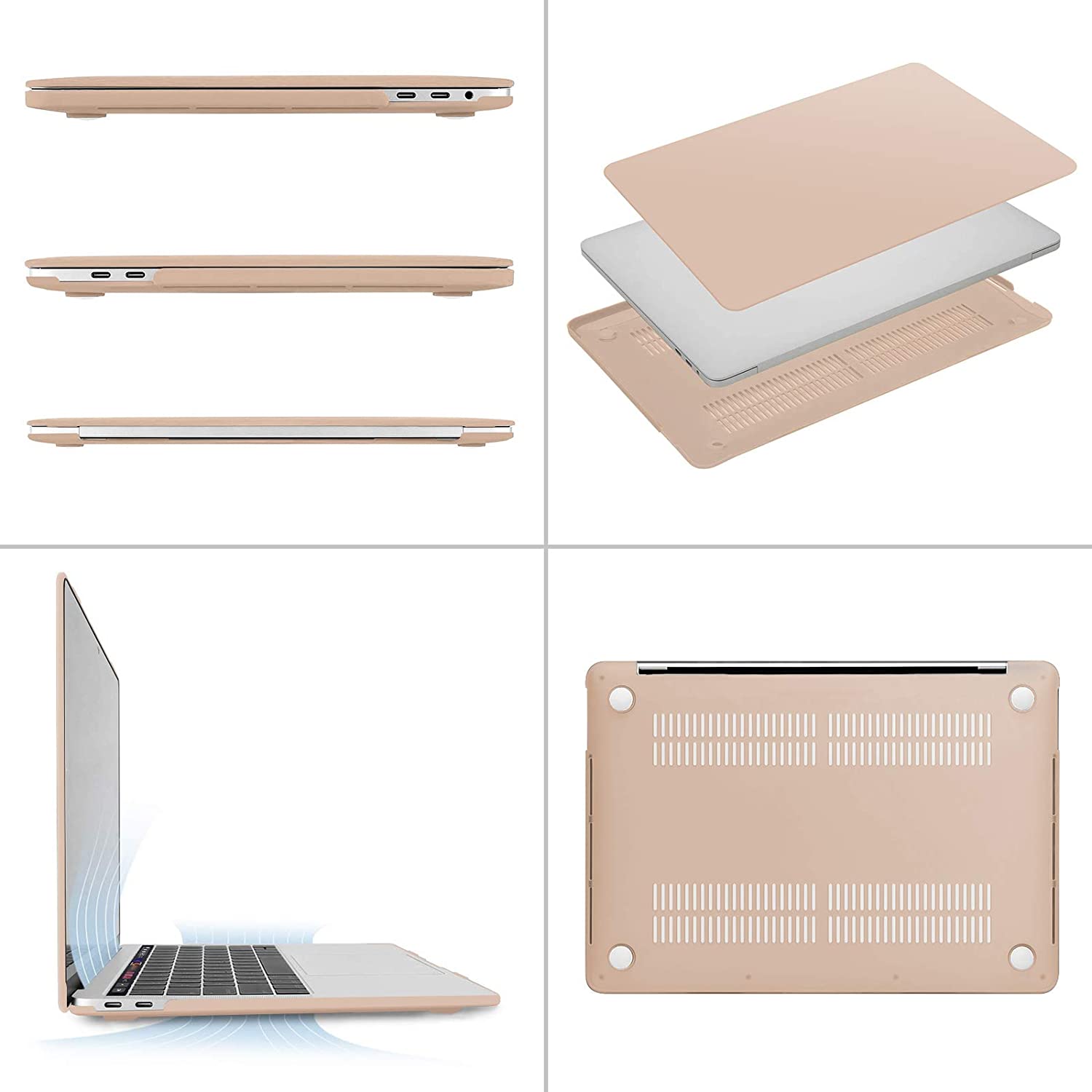 MOSISO Compatible with MacBook Pro 13 inch Case 2020-2016 Release A2338 M1 A2289 A2251 A2159 A1989 A1706 A1708 with/Without Touch Bar, Plastic Hard Shell Case Cover & Screen Protector, Camel iMosiso