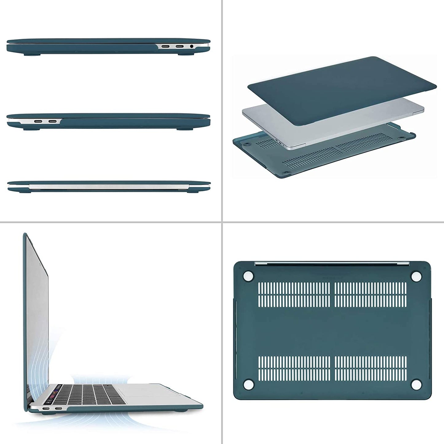 MOSISO Compatible with MacBook Pro 13 inch Case 2020-2016 Release A2338 M1 A2289 A2251 A2159 A1989 A1706 A1708 with/Without Touch Bar, Protective Plastic Hard Shell Case Cover, Deep Teal iMosiso