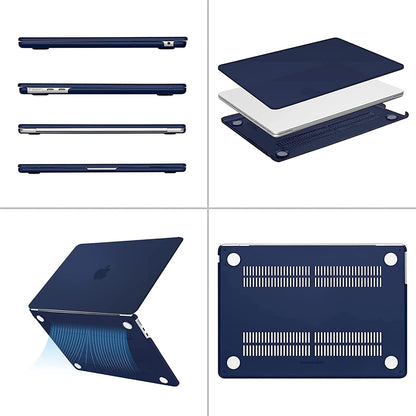 MOSISO Compatible with MacBook Air 13.6 inch Case 2022 2023 Release A2681 M2 Chip with Liquid Retina Display Touch ID, Plastic Hard Shell&Keyboard Cover&Screen Protector&Storage Bag, Navy Blue iMosiso