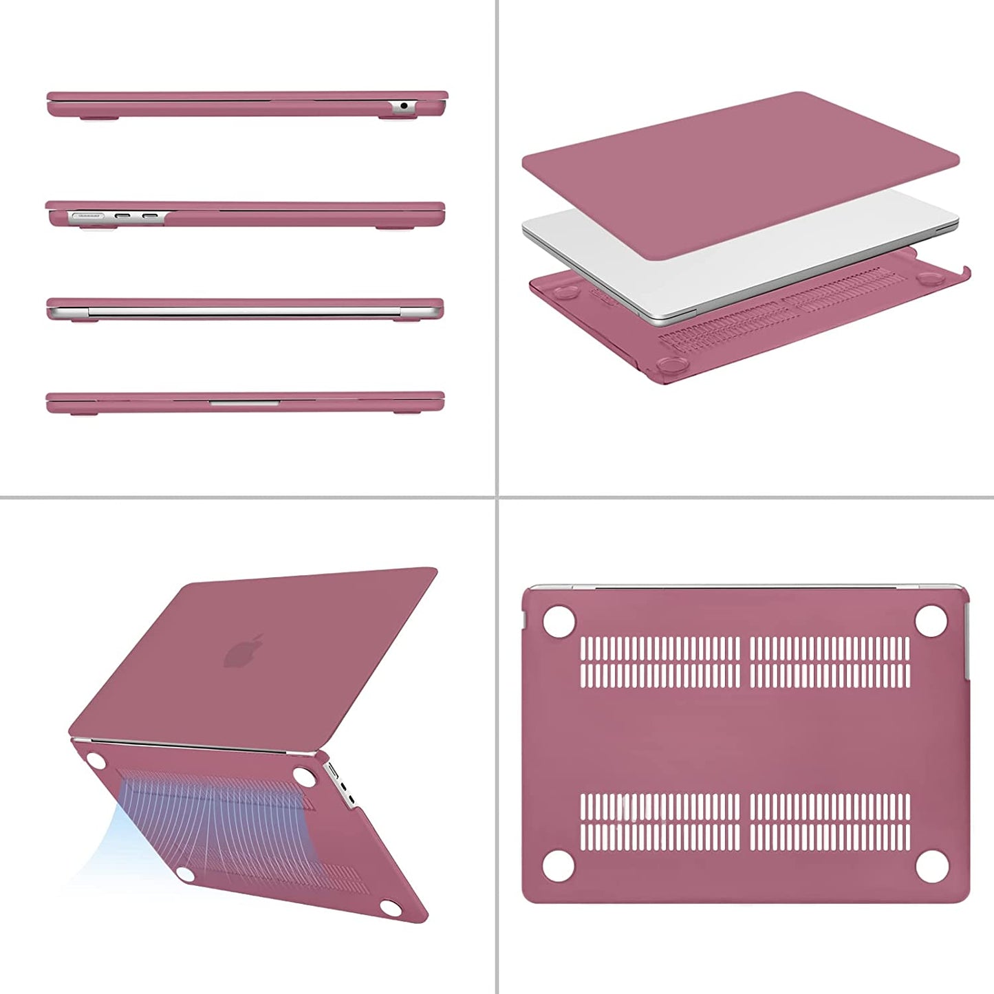 MOSISO Compatible with MacBook Air 13.6 inch Case 2022 2023 Release A2681 M2 Chip with Liquid Retina Display & Touch ID, Protective Plastic Hard Shell Case & Keyboard Cover Skin, Dusty Rose iMosiso