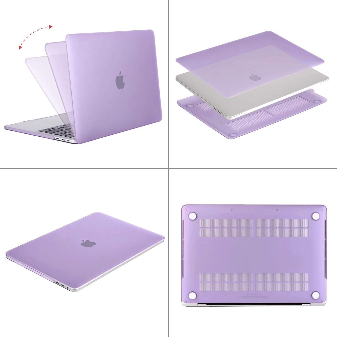 MOSISO Compatible with MacBook Pro 13 inch Case 2020-2016 Release A2338 M1 A2289 A2251 A2159 A1989 A1706 A1708, Plastic Hard Shell Case&Keyboard Cover Skin&Screen Protector&Storage Bag, Light Purple iMosiso