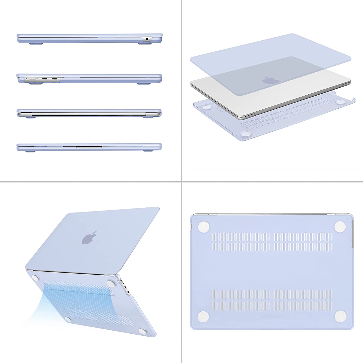 MOSISO Compatible with MacBook Air 13.6 inch Case 2022 2023 Release A2681 M2 Chip with Liquid Retina Display & Touch ID, Protective Plastic Hard Shell Case & Keyboard Cover Skin, Cerulean Blue iMosiso