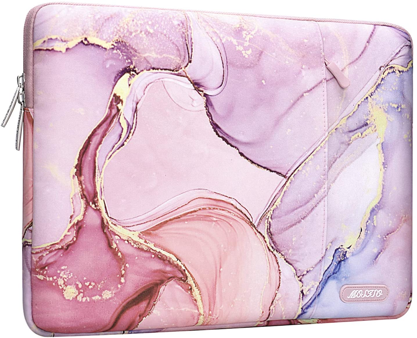 MOSISO Laptop Sleeve Compatible with MacBook Pro 14 inch 2021 M1 Pro/M1 Max A2442, Compatible with MacBook Air/Pro Retina, 13-13.3 inch Notebook, Polyester Vertical Bag with Pocket Marble MO-MBH216 iMosiso