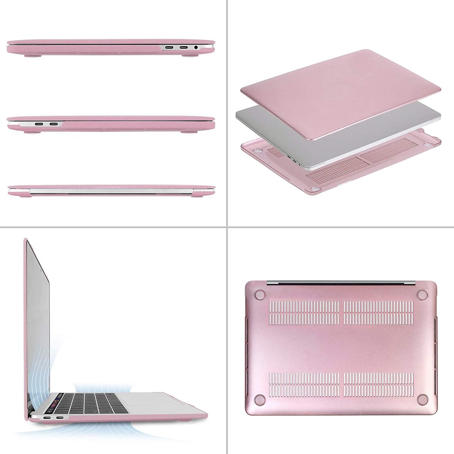 MOSISO Compatible with MacBook Pro 13 inch Case 2020-2016 Release A2338 M1 A2289 A2251 A2159 A1989 A1706 A1708, Plastic Hard Shell Case&Keyboard Cover Skin&Screen Protector&Storage Bag, Rose Gold iMosiso