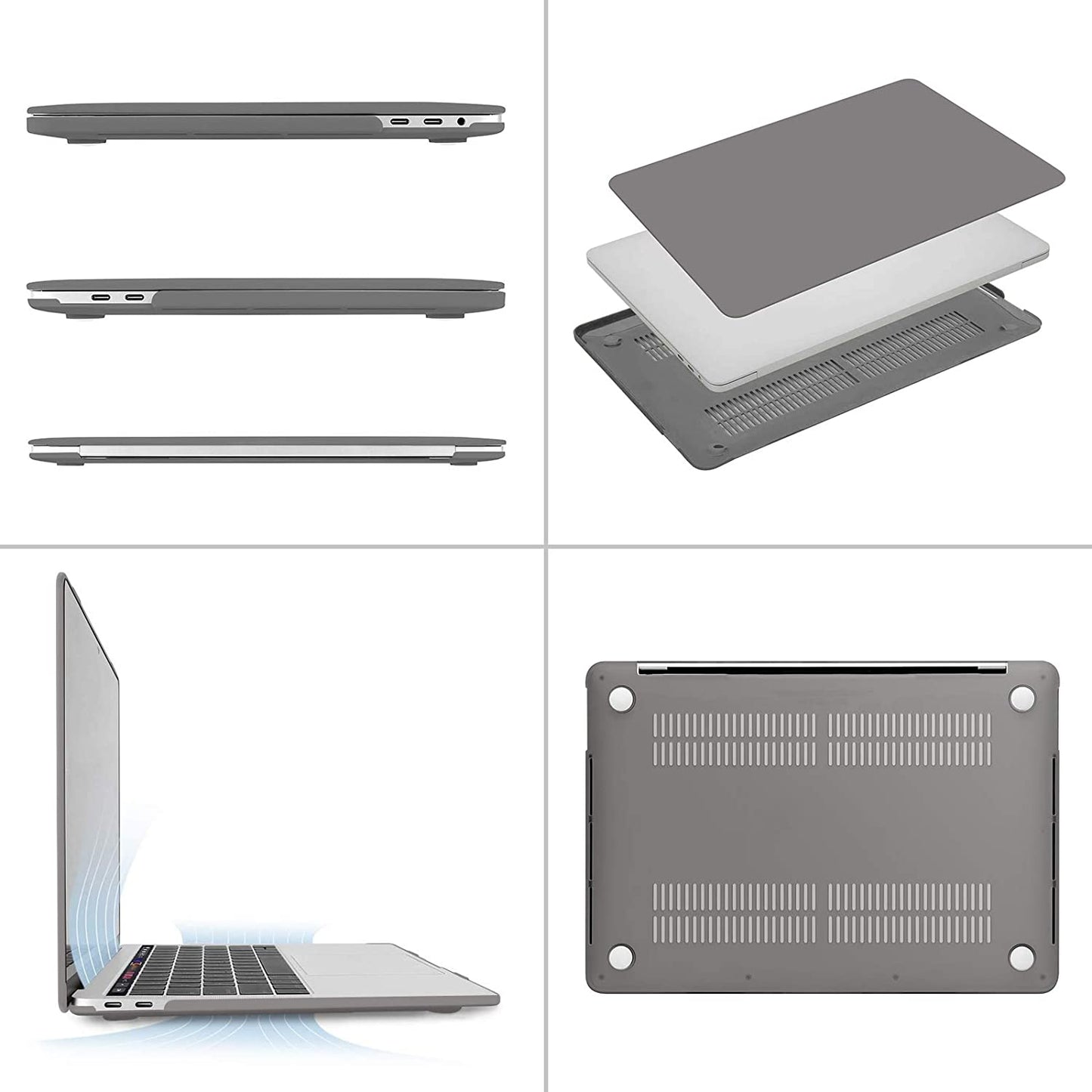 MOSISO Compatible with MacBook Pro 13 inch Case 2020-2016 Release A2338 M1 A2289 A2251 A2159 A1989 A1706 A1708 with/Without Touch Bar, Protective Plastic Hard Shell Case Cover, Gray iMosiso