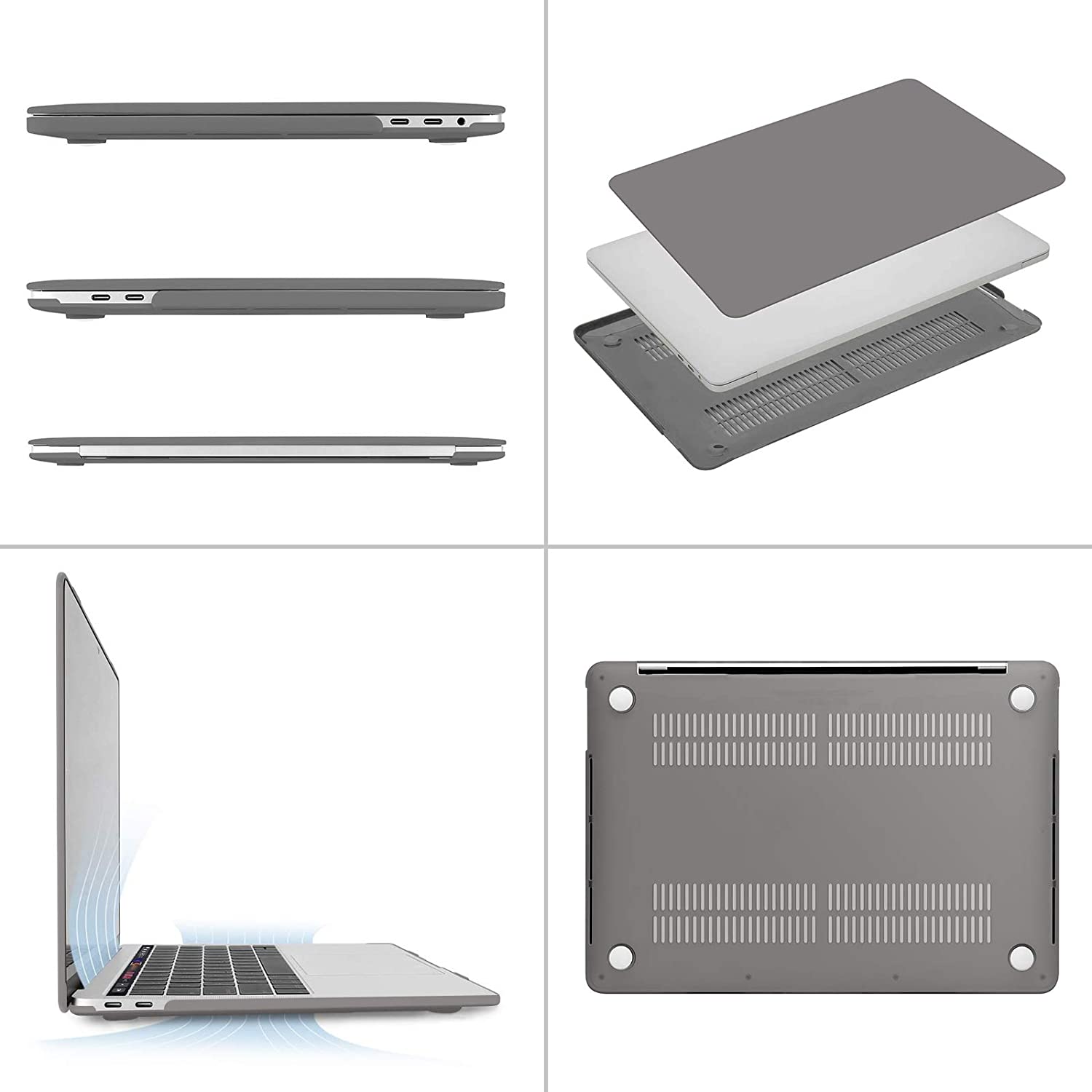 MOSISO Compatible with MacBook Pro 13 inch Case 2020-2016 Release A2338 M1 A2289 A2251 A2159 A1989 A1706 A1708 with/Without Touch Bar, Protective Plastic Hard Shell Case Cover, Gray iMosiso