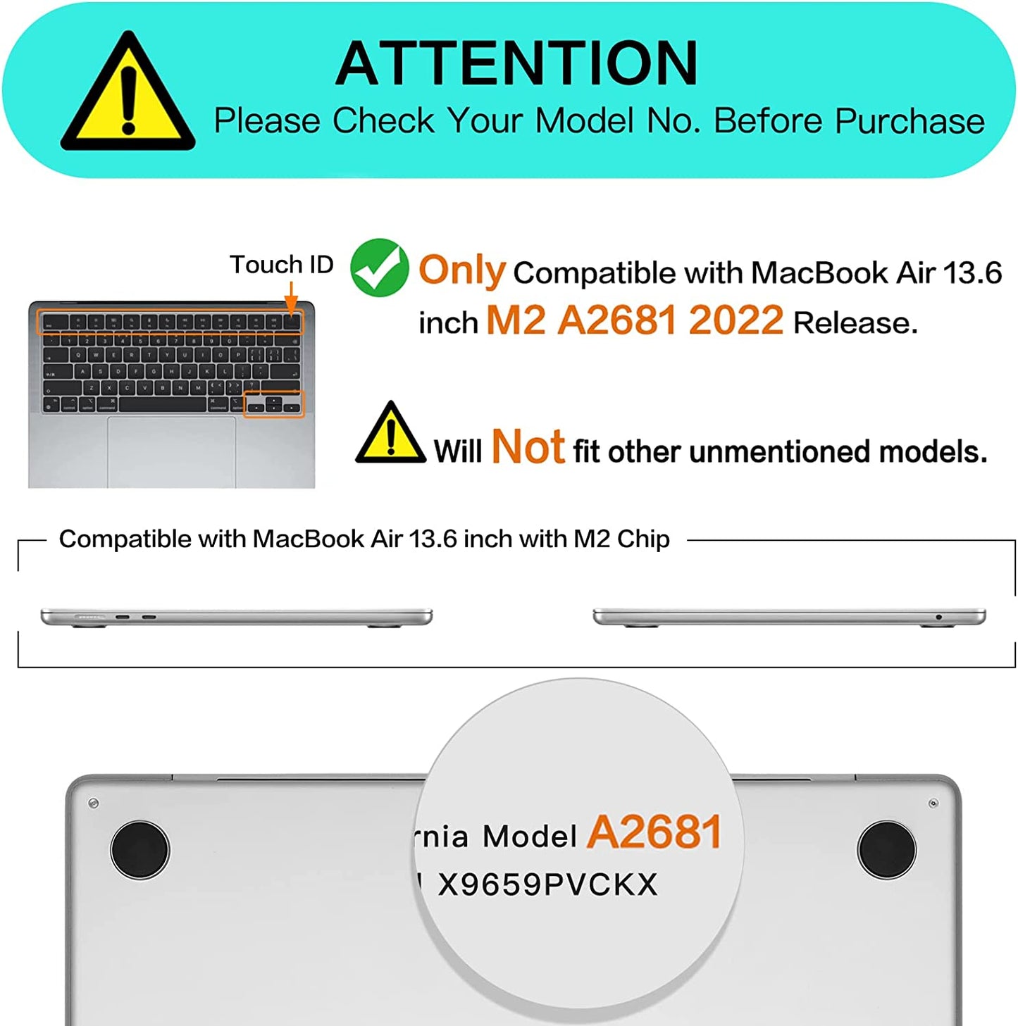 MOSISO Compatible with MacBook Air 13.6 inch Case 2022 Release A2681 M2 Chip with Liquid Retina Display & Touch ID, Protective Plastic Hard Shell Case Cover, Gray iMosiso