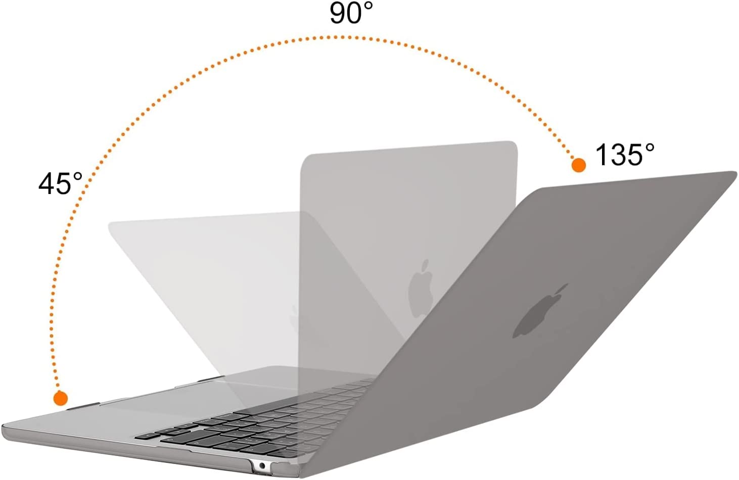 MOSISO Compatible with MacBook Air 13.6 inch Case 2022 Release A2681 M2 Chip with Liquid Retina Display & Touch ID, Protective Plastic Hard Shell Case Cover, Gray iMosiso