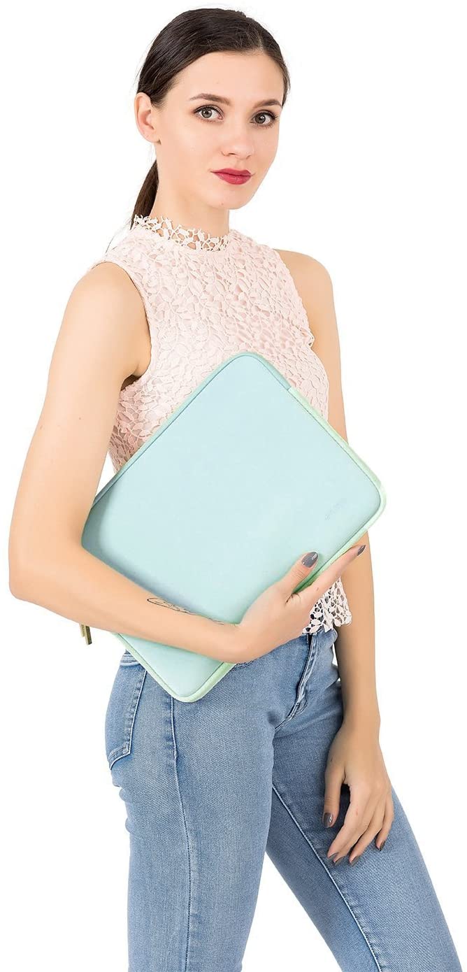 MOSISO Laptop Sleeve 11 11.6 12.3 13 13.3 14 15 15.6 16 inch Compatible with MacBook Air 13 inch A2337 M1 A2179 A1932 2022 Pro 13 inch A2338 M1 A2251 A2289 A2159 A1989 A1706 A1708 2021 2020 A1502 A2442 A2485 Neoprene Bag with Small Case, Mint Green iMosiso