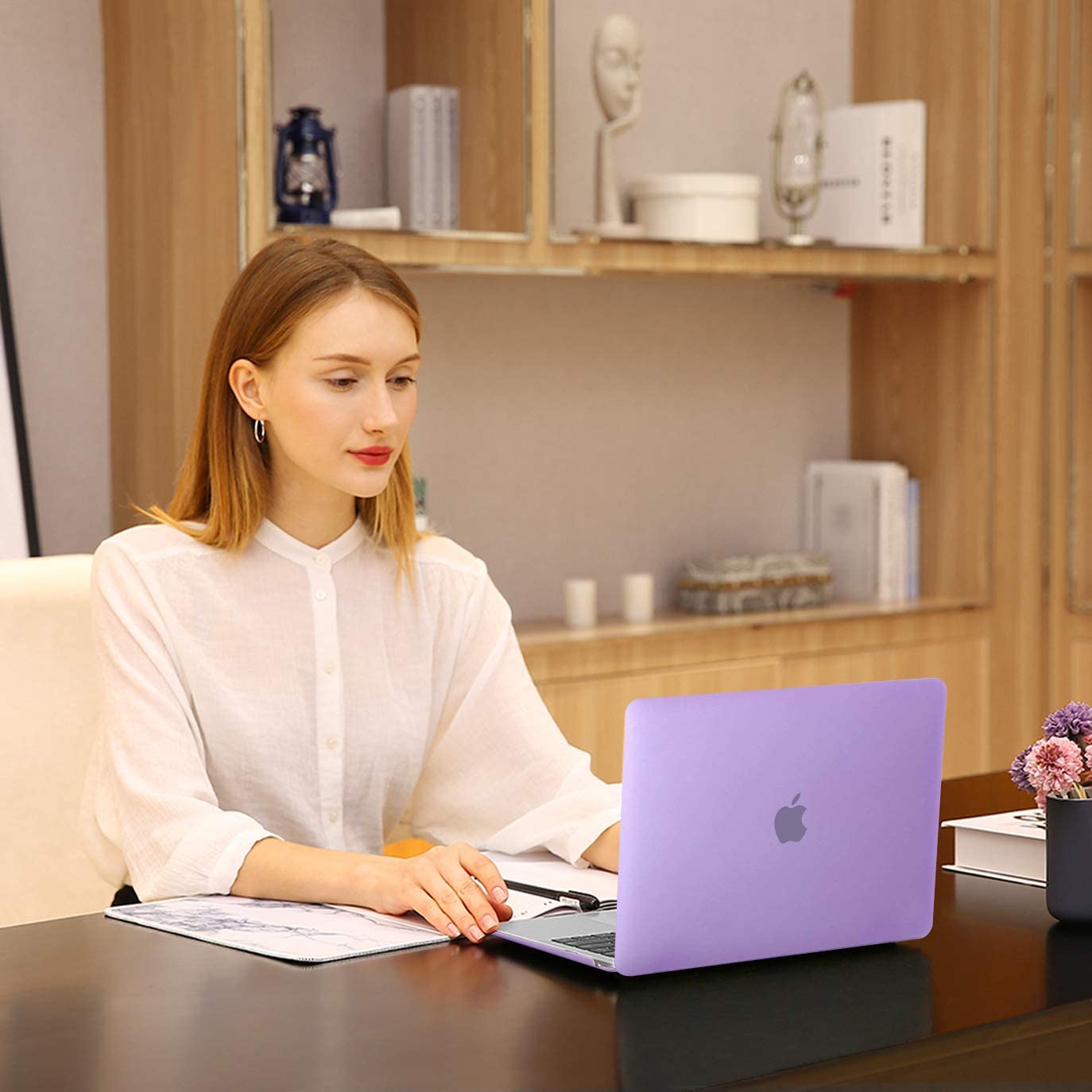 MOSISO Compatible with MacBook Air 13 inch Case 2022, 2021-2018 Release A2337 M1 A2179 A1932 Retina Display Touch ID, Plastic Hard Shell&Keyboard Cover&Screen Protector&Storage Bag, Light Purple iMosiso