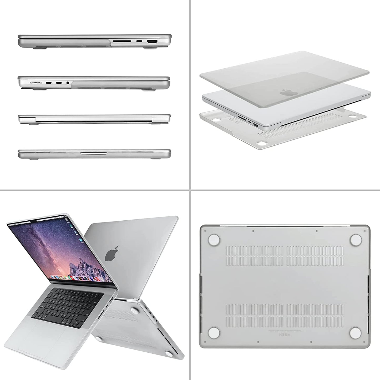 MOSISO Compatible with MacBook Pro 16 inch Case 2024 2023 2022 2021 Release M3 A2991 M2 A2780 M1 A2485 Pro Max, Protective Plastic Hard Shell Case&Keyboard Cover Skin, Frost iMosiso
