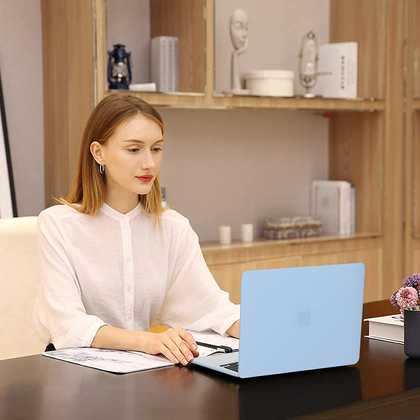 MOSISO Compatible with MacBook Air 13.6 inch Case 2022 2023 Release A2681 M2 Chip with Liquid Retina Display & Touch ID, Protective Plastic Hard Shell Case & Keyboard Cover Skin, Air Blue iMosiso