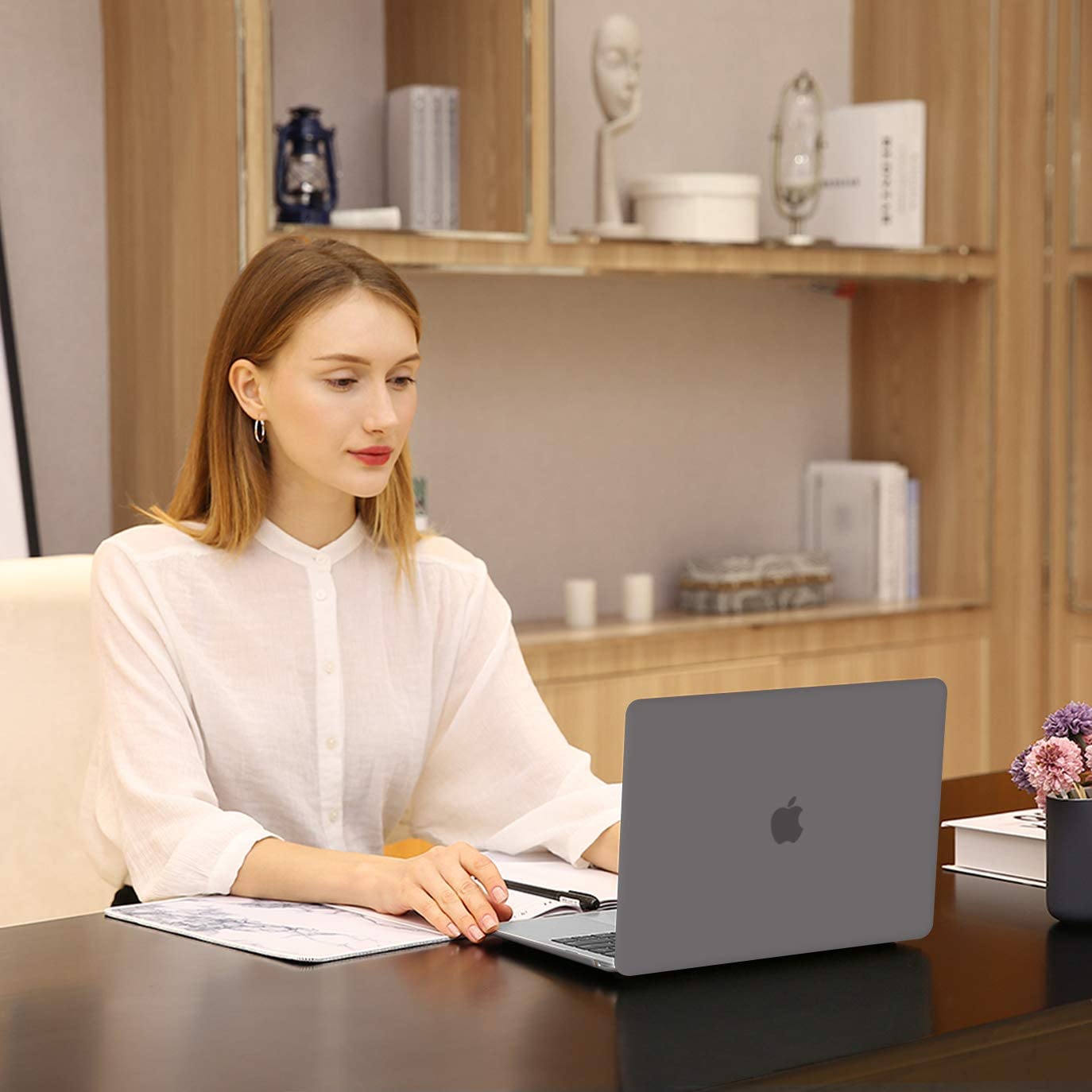 MOSISO Compatible with MacBook Air 13 inch Case 2022, 2021-2018 Release A2337 M1 A2179 A1932 Retina Display Touch ID, Plastic Hard Shell&Keyboard Cover&Screen Protector&Storage Bag, Gray iMosiso