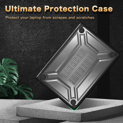 MOSISO Compatible with MacBook Air 13.6 inch Case 2022 2023 Release A2681 M2 Chip with Touch ID, Heavy Duty Plastic Hard Shell Case with TPU Bumper & Keyboard Cover, Black iMosiso