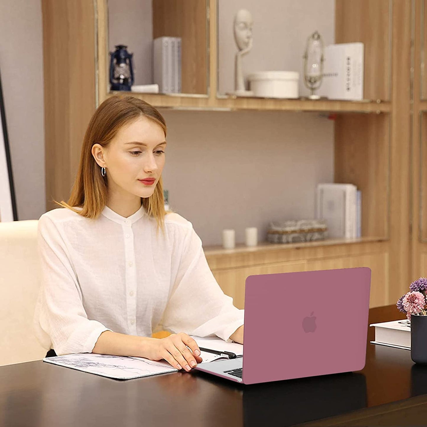 MOSISO Compatible with MacBook Air 13.6 inch Case 2022 2023 Release A2681 M2 Chip with Liquid Retina Display & Touch ID, Protective Plastic Hard Shell Case & Keyboard Cover Skin, Dusty Rose iMosiso