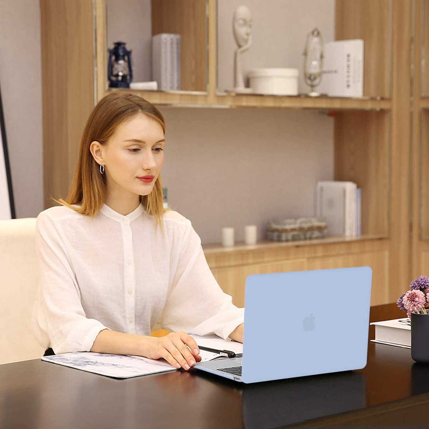 MOSISO Compatible with MacBook Pro 13 inch Case 2020-2016 Release A2338 M1 A2289 A2251 A2159 A1989 A1706 A1708, Plastic Hard Shell Case&Keyboard Cover Skin&Screen Protector&Storage Bag, Serenity Blue iMosiso