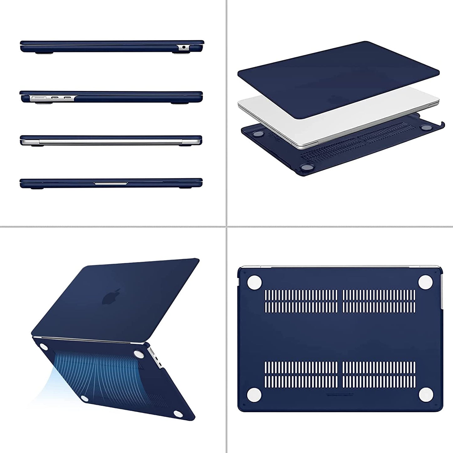 MOSISO Compatible with MacBook Air 13.6 inch Case 2022 Release A2681 M2 Chip with Liquid Retina Display & Touch ID, Protective Plastic Hard Shell Case Cover, Navy Blue iMosiso