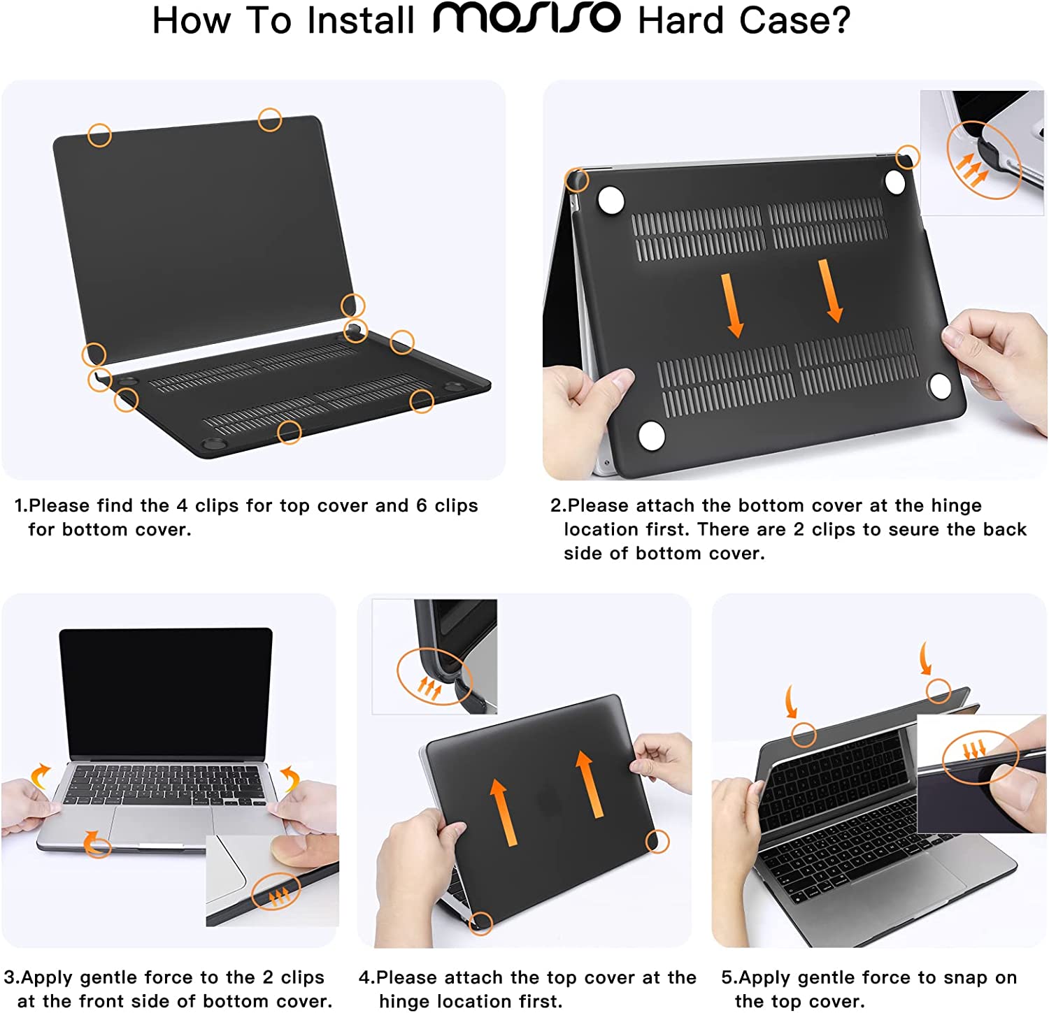 MOSISO Compatible with MacBook Air 13.6 inch Case 2022 Release A2681 M2 Chip with Liquid Retina Display & Touch ID, Protective Plastic Hard Shell Case Cover, Smoke Black iMosiso