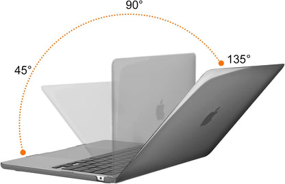MOSISO Compatible with MacBook Air 13.6 inch Case 2022 Release A2681 M2 Chip with Liquid Retina Display & Touch ID, Protective Plastic Hard Shell Case Cover, Smoke Black iMosiso