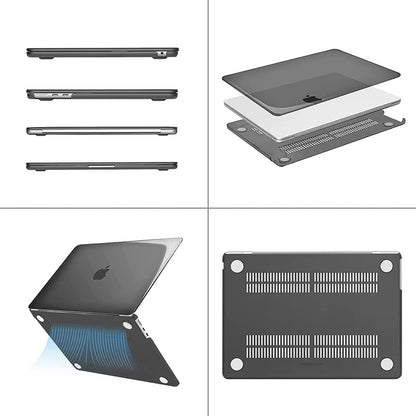 MOSISO Compatible with MacBook Air 13.6 inch Case 2022 Release A2681 M2 Chip with Liquid Retina Display & Touch ID, Protective Plastic Hard Shell Case Cover, Smoke Black iMosiso