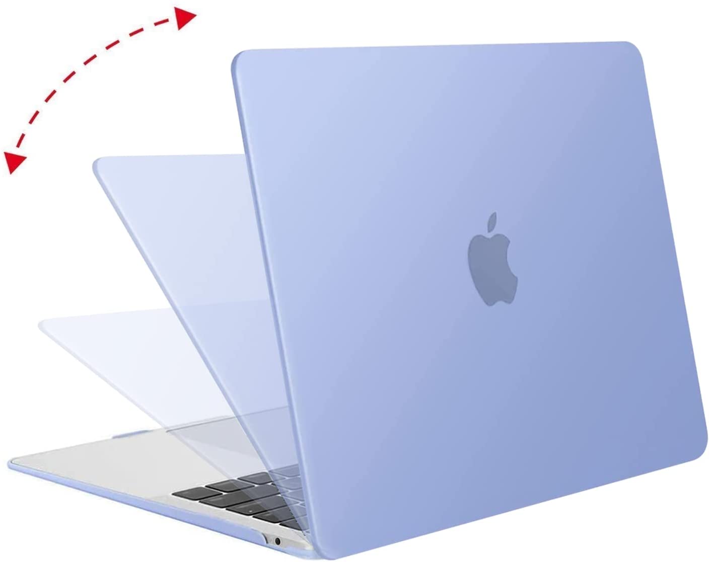 MOSISO Compatible with MacBook Air 13 inch Case 2022, 2021-2018 Release A2337 M1 A2179 A1932 Retina Display Touch ID, Plastic Hard Shell&Keyboard Cover&Screen Protector&Storage Bag, Serenity Blue iMosiso