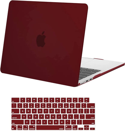 MOSISO Compatible with MacBook Air 13.6 inch Case 2022 2023 Release A2681 M2 Chip with Liquid Retina Display & Touch ID, Protective Plastic Hard Shell Case & Keyboard Cover Skin, Burgundy iMosiso