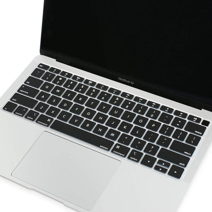 MOSISO Keyboard Cover Compatible with MacBook Air 13 inch 2019 2018 Release A1932 Retina Display with Touch ID, Waterproof Dust-Proof Protective Silicone Skin, Black iMosiso