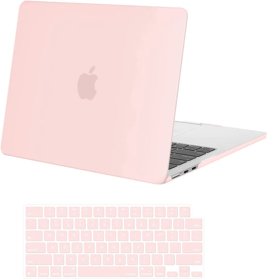 MOSISO Compatible with MacBook Air 13.6 inch Case 2022 2023 Release A2681 M2 Chip with Liquid Retina Display & Touch ID, Protective Plastic Hard Shell Case & Keyboard Cover Skin, Chalk Pink iMosiso