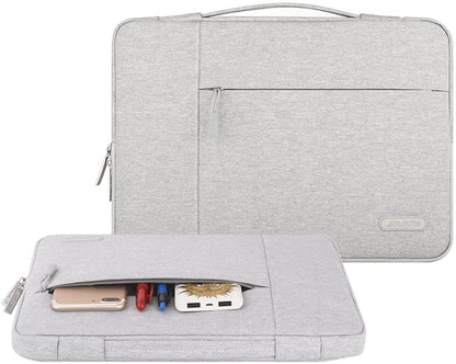 MOSISO Laptop Sleeve Compatible with MacBook Air/Pro Retina, 13-13.3 inch Notebook,MacBook Pro 14 inch 2021 2022 M1 Pro/Max A2442 11 13.3 15 15.6 16 17.3 inch Polyester Multifunctional Briefcase Bag Waterproof Shoulder Handbag Briefcase Cover Case, Gray iMosiso