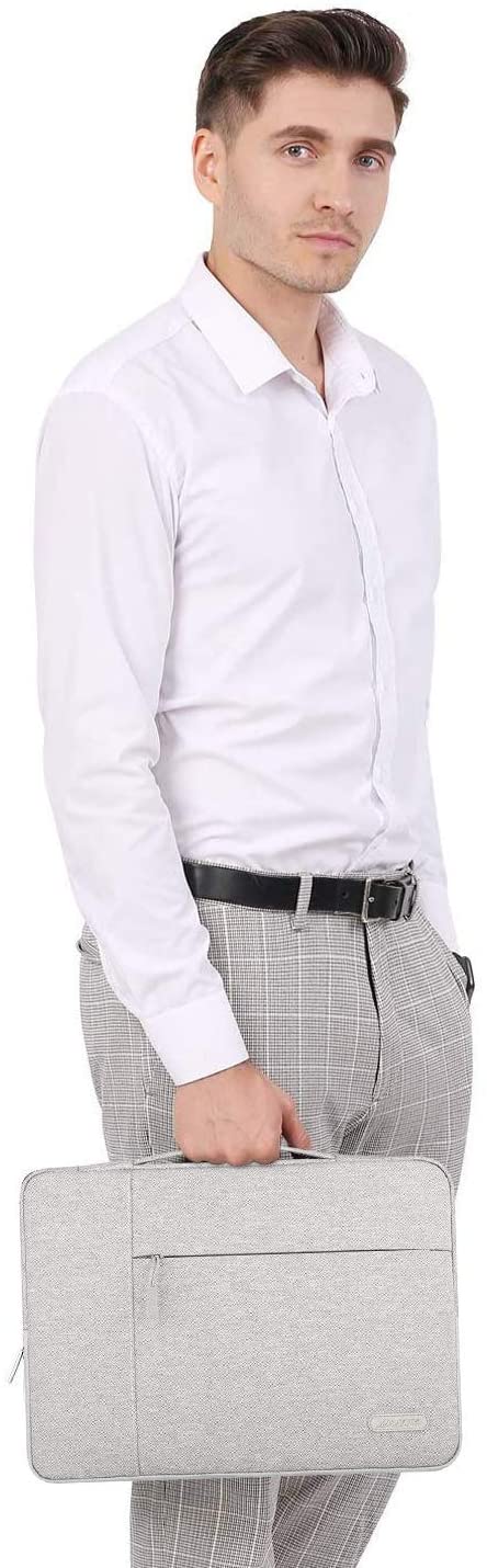 MOSISO Laptop Sleeve Compatible with MacBook Air/Pro Retina, 13-13.3 inch Notebook,MacBook Pro 14 inch 2021 2022 M1 Pro/Max A2442 11 13.3 15 15.6 16 17.3 inch Polyester Multifunctional Briefcase Bag Waterproof Shoulder Handbag Briefcase Cover Case, Gray iMosiso