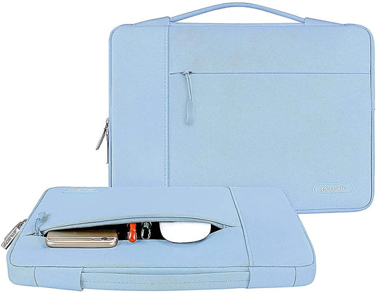 MOSISO Laptop Sleeve Compatible with MacBook Pro Air 13 inch M1 A2337 A2338 A2179 MacBook Pro 14 16 inch 2021 2022 M1 A2442 Pro/Max A2485/2019-2020 A2141/Pro Retina 15 A1398, 15-15.6 inch Notebook, Polyester Multifunctional Briefcase Bag, Airy Blue iMosiso