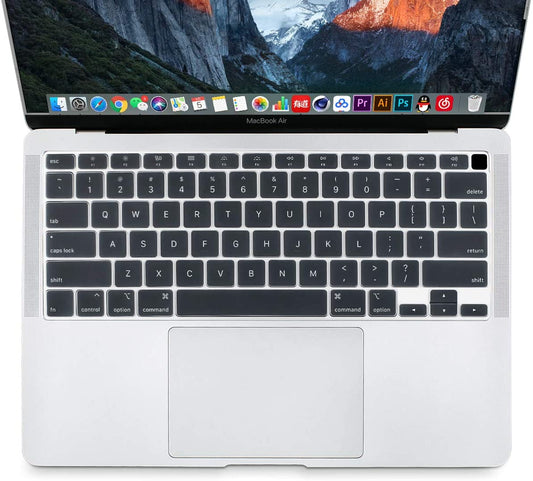 MOSISO Keyboard Cover Only Compatible with MacBook Air 13 inch 2020 Release A2337 M1 A2179 Retina Display with Touch ID Backlit Magic Keyboard, Waterproof Protective Silicone Skin, Transparent iMosiso