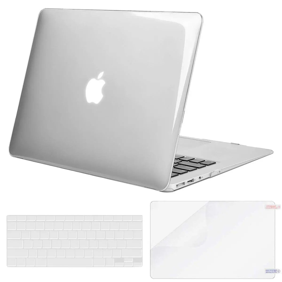 MOSISO Plastic Hard Case & Keyboard Cover & Screen Protector Only Compatible MacBook Air 13 Inch (Models: A1369 & A1466, Older Version 2010-2017 Release) iMosiso